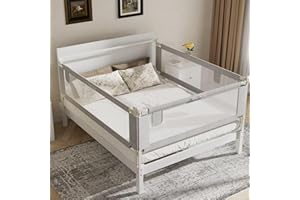 AquaVogue 3-Piece Kize Size Bed Rails for Toddlers with Headboard Rod - Height Adjustable Baby Bed Rail Guard Specially Designed for King Size (78.74 x 78.74 x 74.8 Inch)