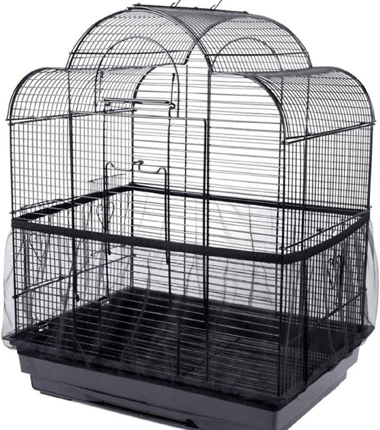 Hakeeta Ventilated Nylon Net,Bird Cage Cover Shell, Large Size Ventilated Bird Cage Skirt, 4 Colors, Seed Guard Parrot Nylon Mesh Net Cover