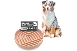 Should We Go? - The Slowdown Bowl - Silicone Slow Feeder for Dogs & Puppies, Slow Eating, Modern Lick Mat Design, Reduces Gulping, Dishwasher Fit, for All Breed, Mealtime Challenge, Medium-Blush