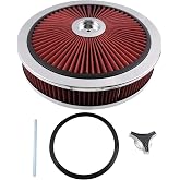 14"x3" Round Air Cleaner Filter-Thru Lid Caburetor High Flow Compatible with GMC Chevy Ford Chryler Dodge, 4330CR