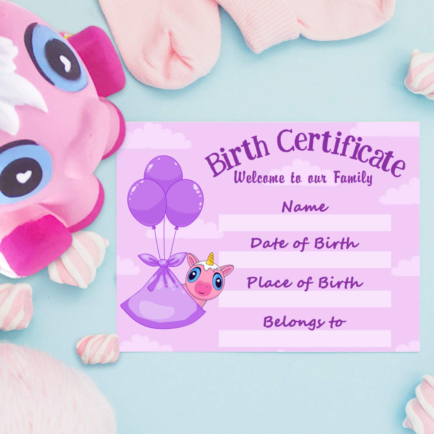 Cute Jumbo Pink Unicorn Squishy Slow Rising with Birth Certificate| Pooping Unicorn | Exclusive AR Unicorn Stickers and More Unicorn Stuff | Stress Reliever Toy and Gift