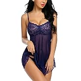 Avidlove Lace Babydoll Lingerie Sexy Mini Chemise Mesh Wedding Nightie Bridal Nightdress