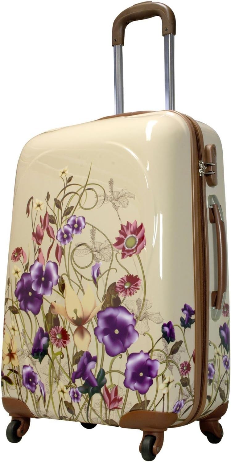 floral hard case luggage