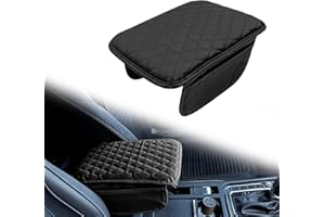 LTDCVTR Car Center Console Cover with 2 Storage, Upgraded Microfiber Leather Car Arm Rest Cover, Car Interior Accessories Uni