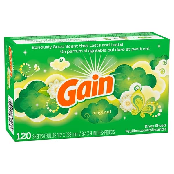 GAIN FABRIC SOFTENER DRYER SHEETS, ORIGINAL, 120 COUNT