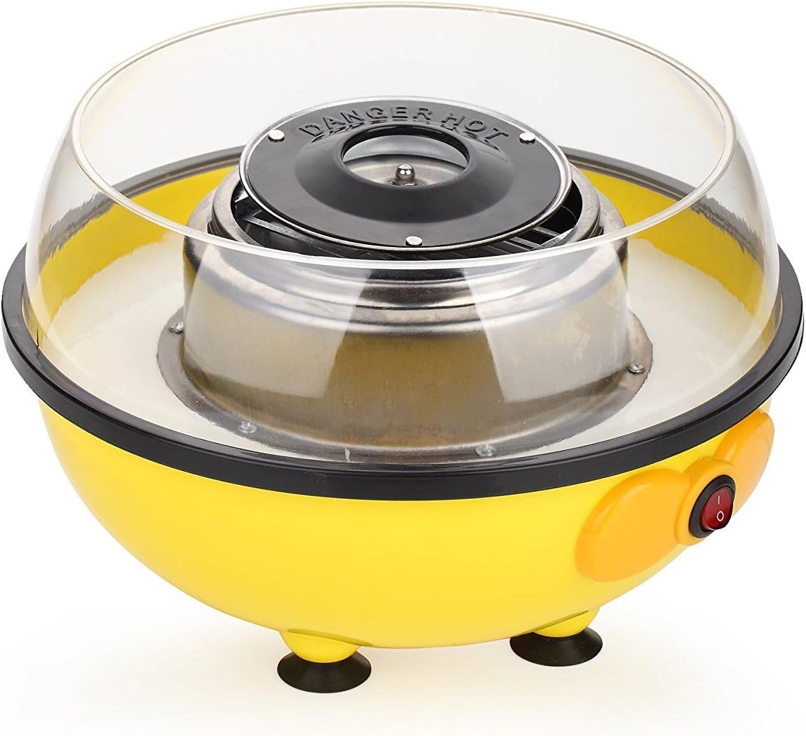 Pano Cotton Candy Maker Cotton Candy Machine Homemade Sweets Quick Heat Up Mini Size One Click Button Yellow 500W