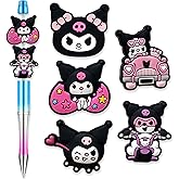 Cute Cartoon Silicone Beads for DIY Jewelry, Anime Decorative Focal Beads for Necklaces, Bracelets, Keychains, Pen Making & Craft Projects (Purple)