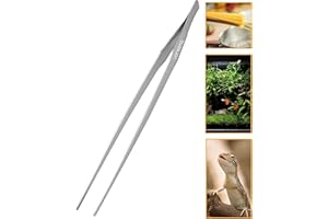 VORESTIC 1PC Straight Aquarium Tweezers, 15" Long Tweezers for Terrarium, Stainless Steel Aquascape Tool for Planting Aquarium Plants, and Aquarium Maintenance