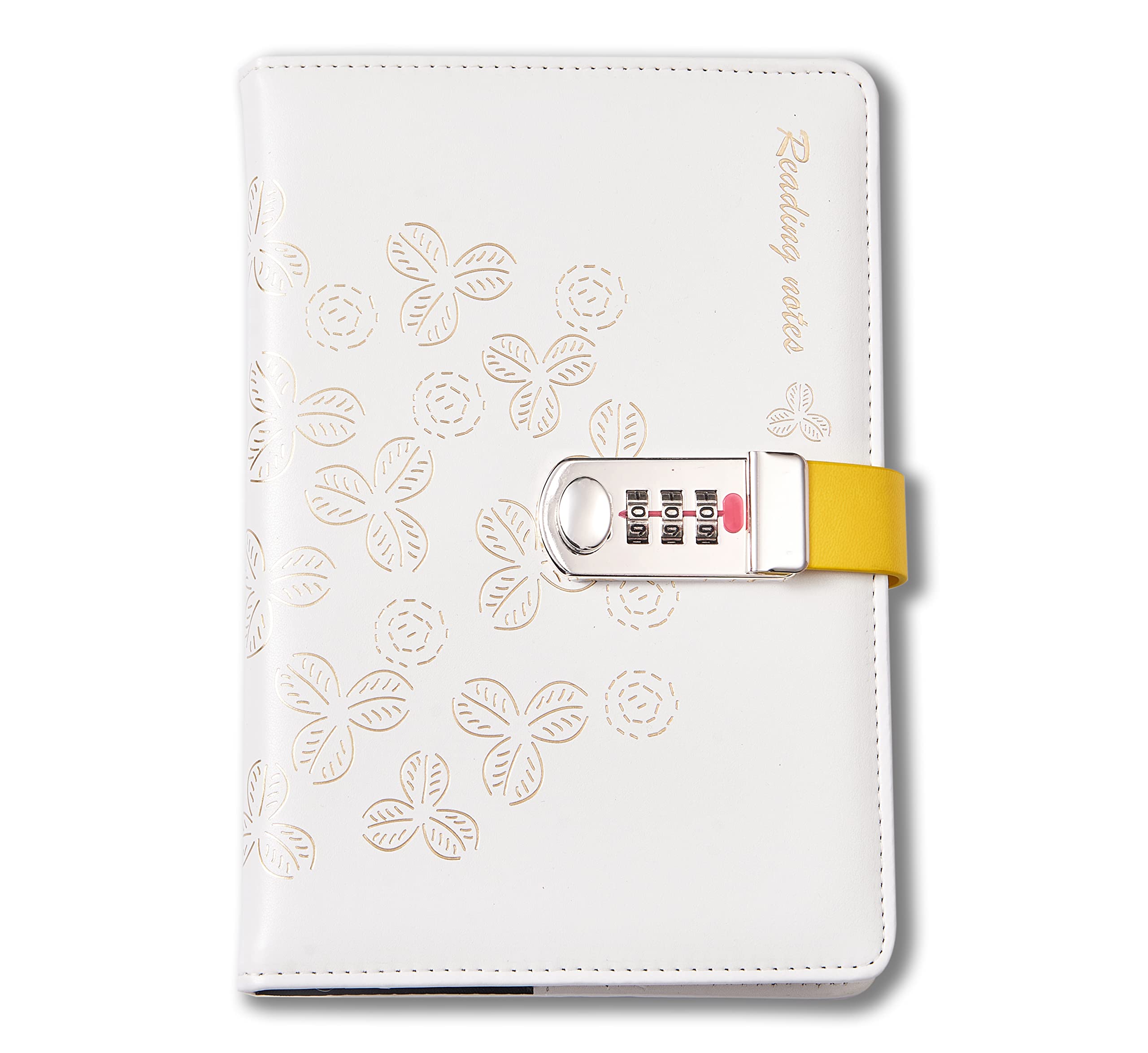 Auvier Creative Leather Diary with Combination Lock, A5 Secret Password Notebook Journal Digital Locking Diary Notepad Handbook Sketchbook Daily Planner Agenda, Travel Diary Organiser, 145x215mm