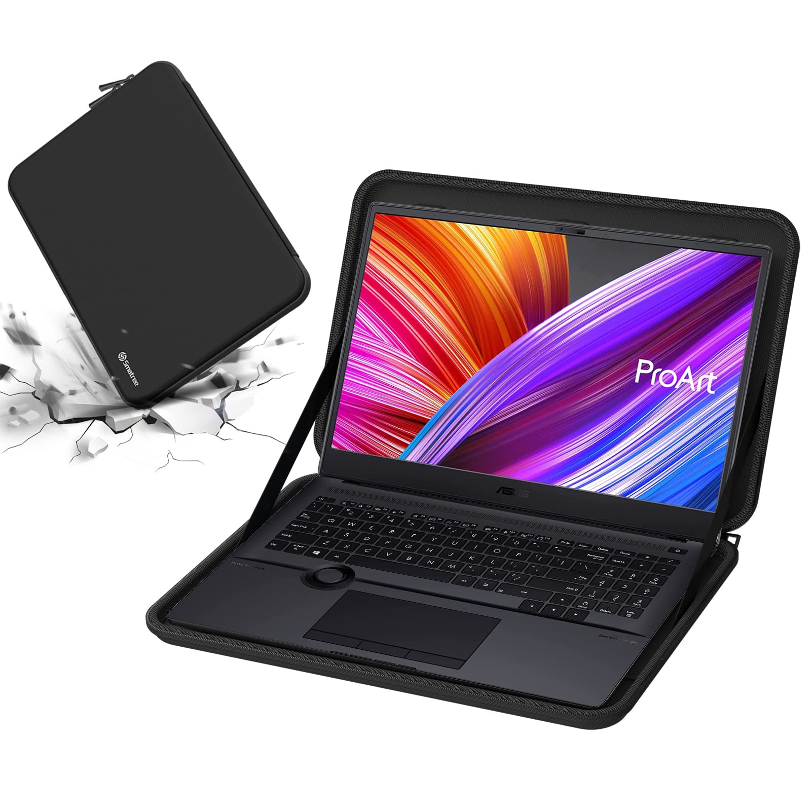 Smatree 16 Inch Hard Laptop Bag Compatible with ASUS ProArt Studiobook 16 inch/StudioBook 16 OLED/ASUS Vivobook Pro 16X OLED, Shockproof, Black