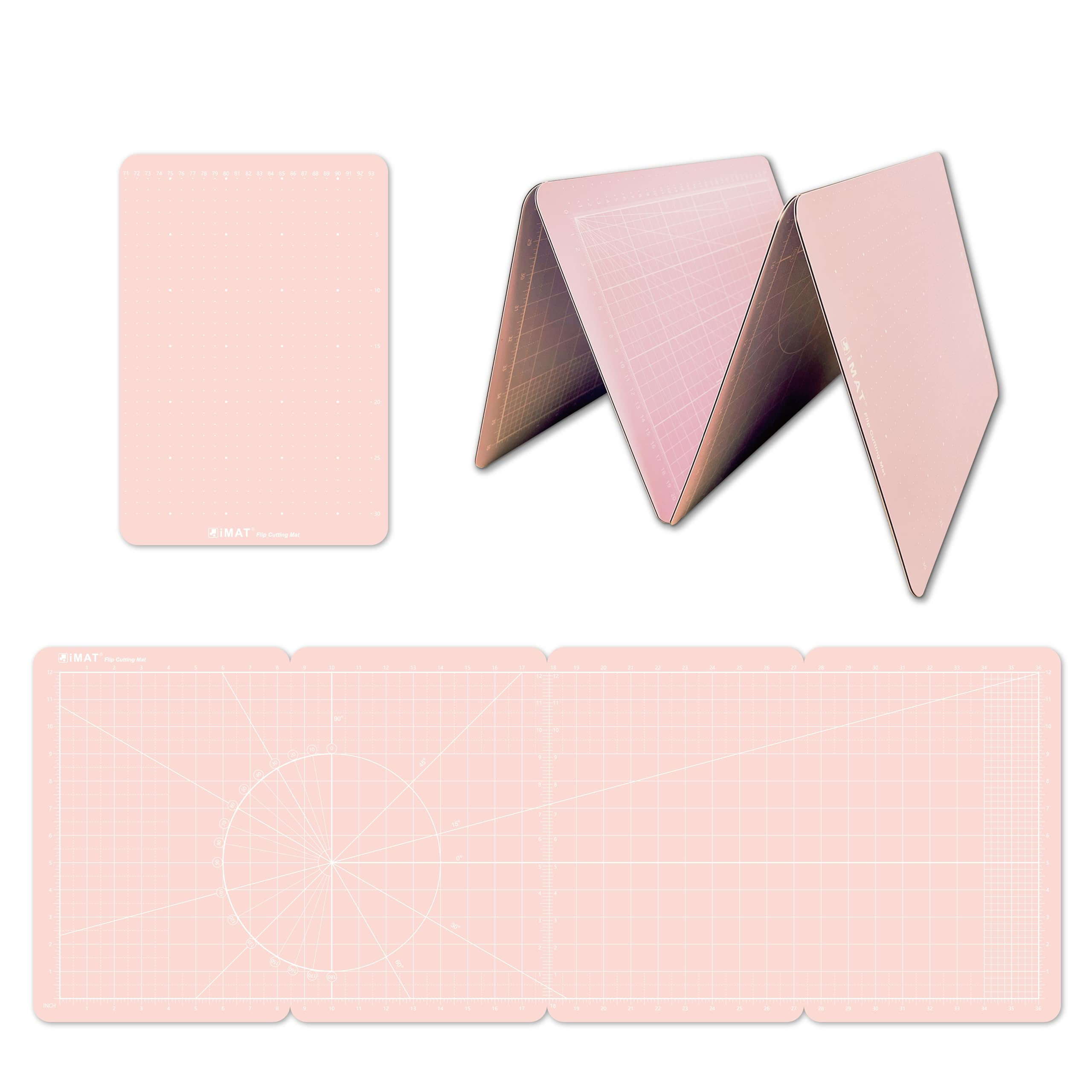 iMAT Flip Cutting Mat M Type, Foldable, Min Size Close to A4, Max Size 37.8