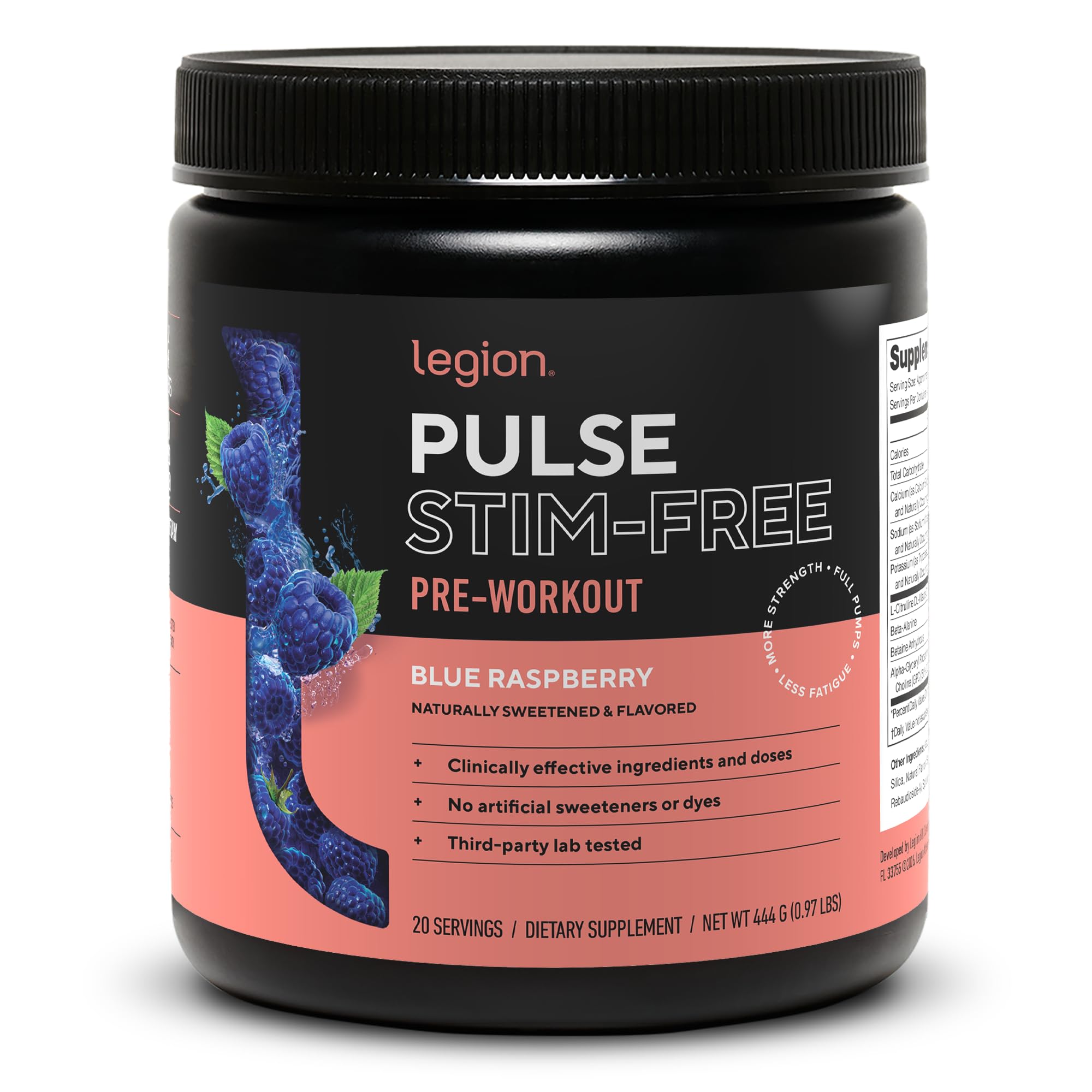 Pulse Stim-Free Pre-Workout Powder (Blue Raspberry)