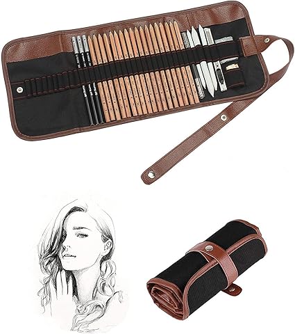 18pcs Sketch Drawing Pencil Set Included Graphite Pencils Charcoal Pencils Paper Erasable Pen Craft Knife Lightwish For Art Beginners Style 2