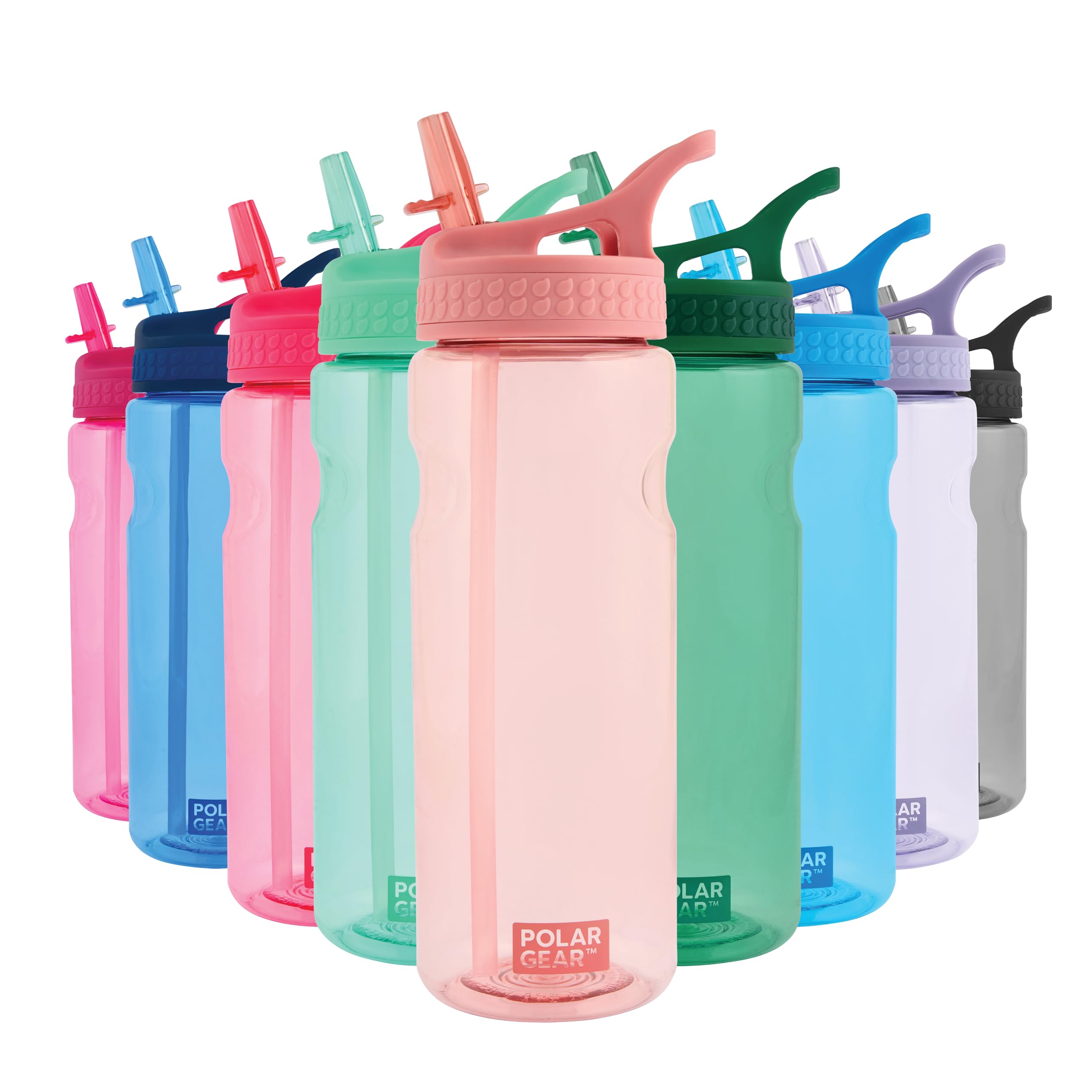 Polar Gear Aqua Grip Water Bottle – BPA-Free Reusable Water Bottles With Straw – 650ml Sports Water Bottle Perfect for Gym, Cycling & Work
