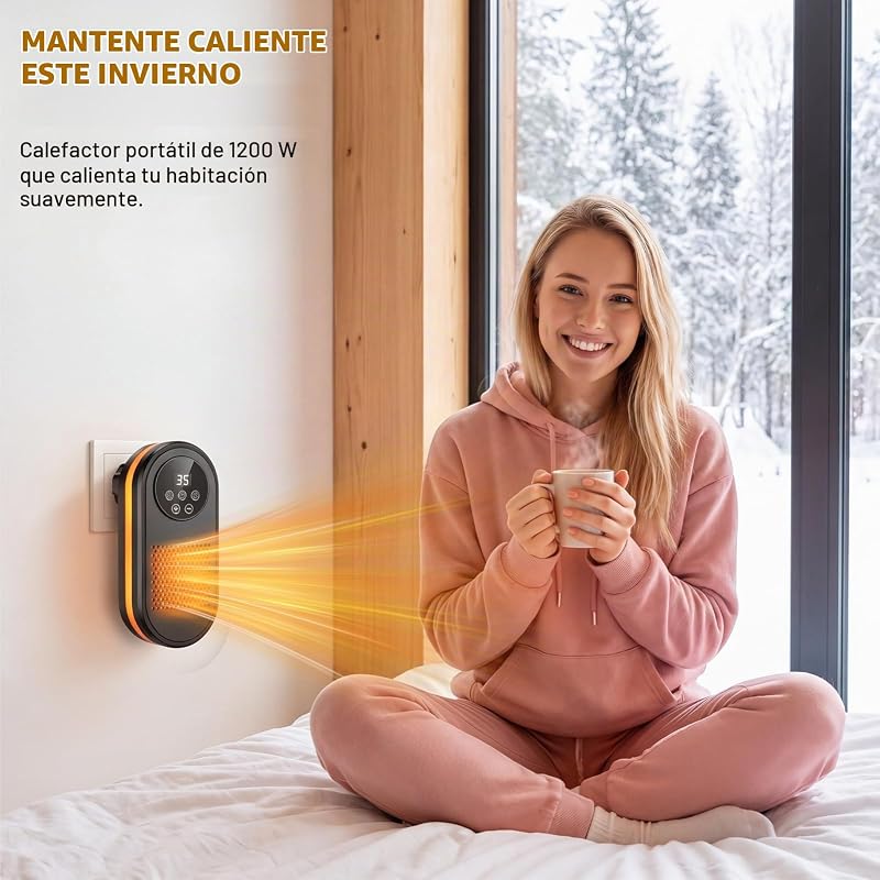 Calefactor Bajo Consumo Enchufe 2 Niveles Calefactor Eléctrico Cerámico PTC