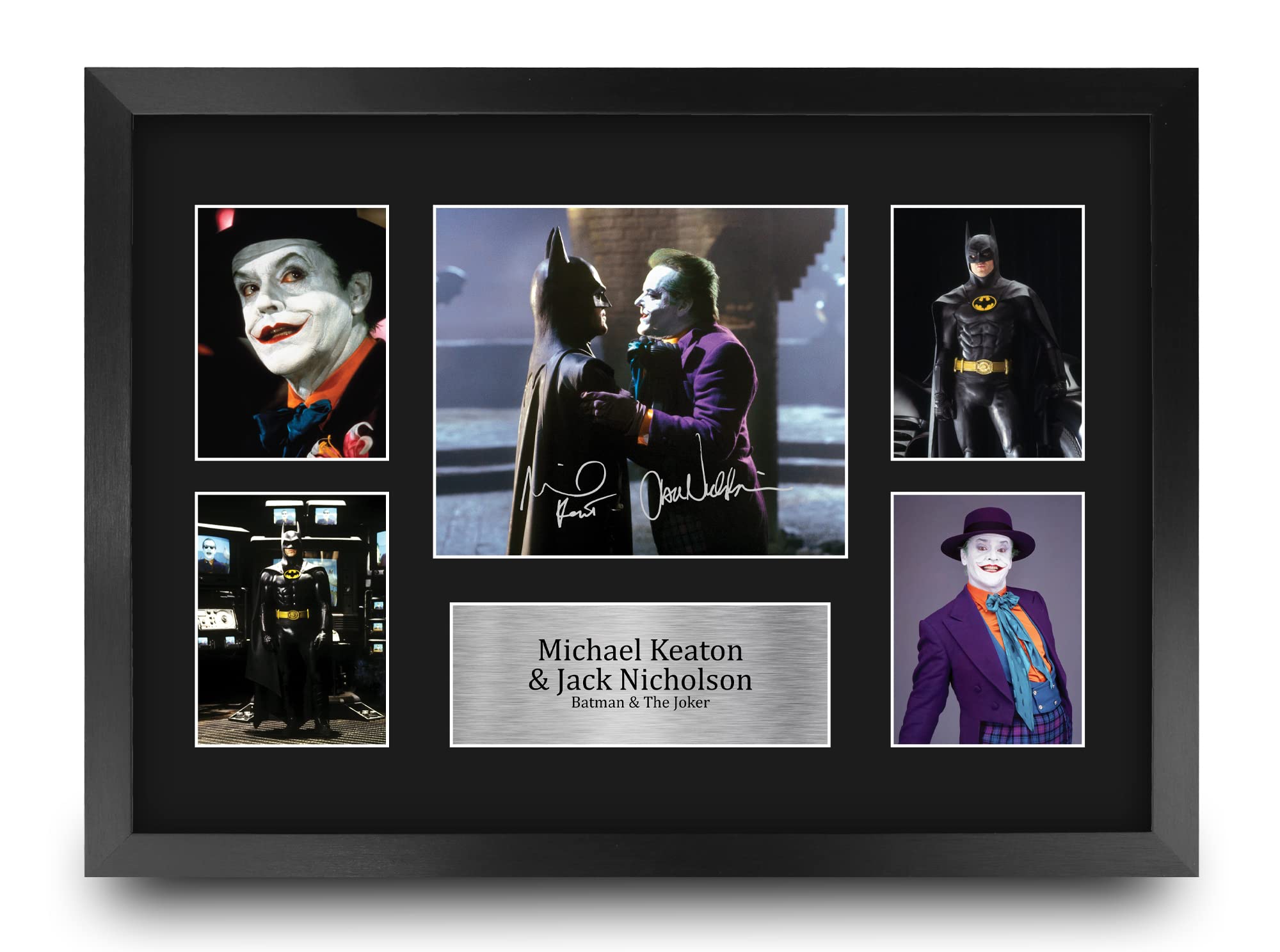 HWC Trading FR A3 Michael Keaton & Jack Nicholson Gifts Printed Signed Autograph Presentation Display for Movie Memorabilia Fans - A3 Framed