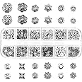 Silver Spacer Beads Caps, LEEFONE 360 PCS 12 Styles Tibetan Alloy Bead Spacers for Jewelry Making DIY Bracelets Necklace Supplies