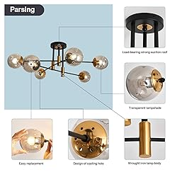 SZXYKEJI 6-Lights Glass Chandelier，Modern Flush
