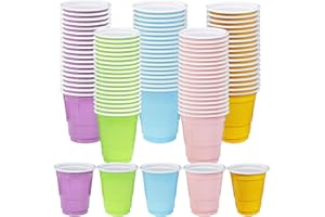 MUNILAIL 100 Pack 2 oz Plastic Shot Cups Disposable Shot Glasses Light Multi Colors Shot Cups for Party Wedding Wine Beer Shooting Games Mini Shot Cups