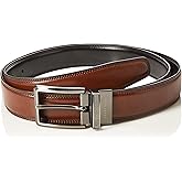 Perry Ellis mens Portfolio Double Stitched Leather Reversible Belt (Sizes 30-42 Inches)
