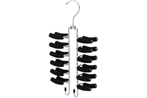 Closet Spice Chrome Tie (Black) Hanger, 24 Tie Organizer Rack Hanger, Padded with Foam for Crease-Free Protection, 2 Belt Hoo