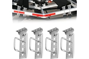 XZWMY 4PCS 8" Heavy Duty Boat Trailer Bunk Brackets,Adjustable Galvanized Swivel Top Bunk Bracket with Square U-Bolts for 3"x3",2"x3",1.5"x3" Boat Trailer Crossmember