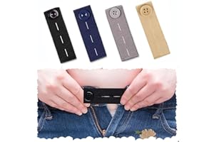 TAOQIAO 4 Pack Premium Elastic Waist Extenders - Adjustable Button Extender for Maternity & Casual Pants