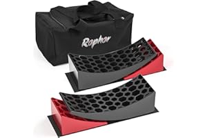 Rophor Camper Levelers, RV Leveling Blocks Ramps Kit for Travel Trailer, Include Two Curved Levelers, Two Chocks, Two Anti-Slip Mats and Carrying Bag, Up to 35,000 lbs