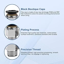 CNAODUN 10 Pcs Push-to-Connect Fittings 3/8 Inch