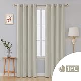 Deconovo Room Darkening Curtains Thermal Insulated 55 x 114 Beige Eyelet view 4