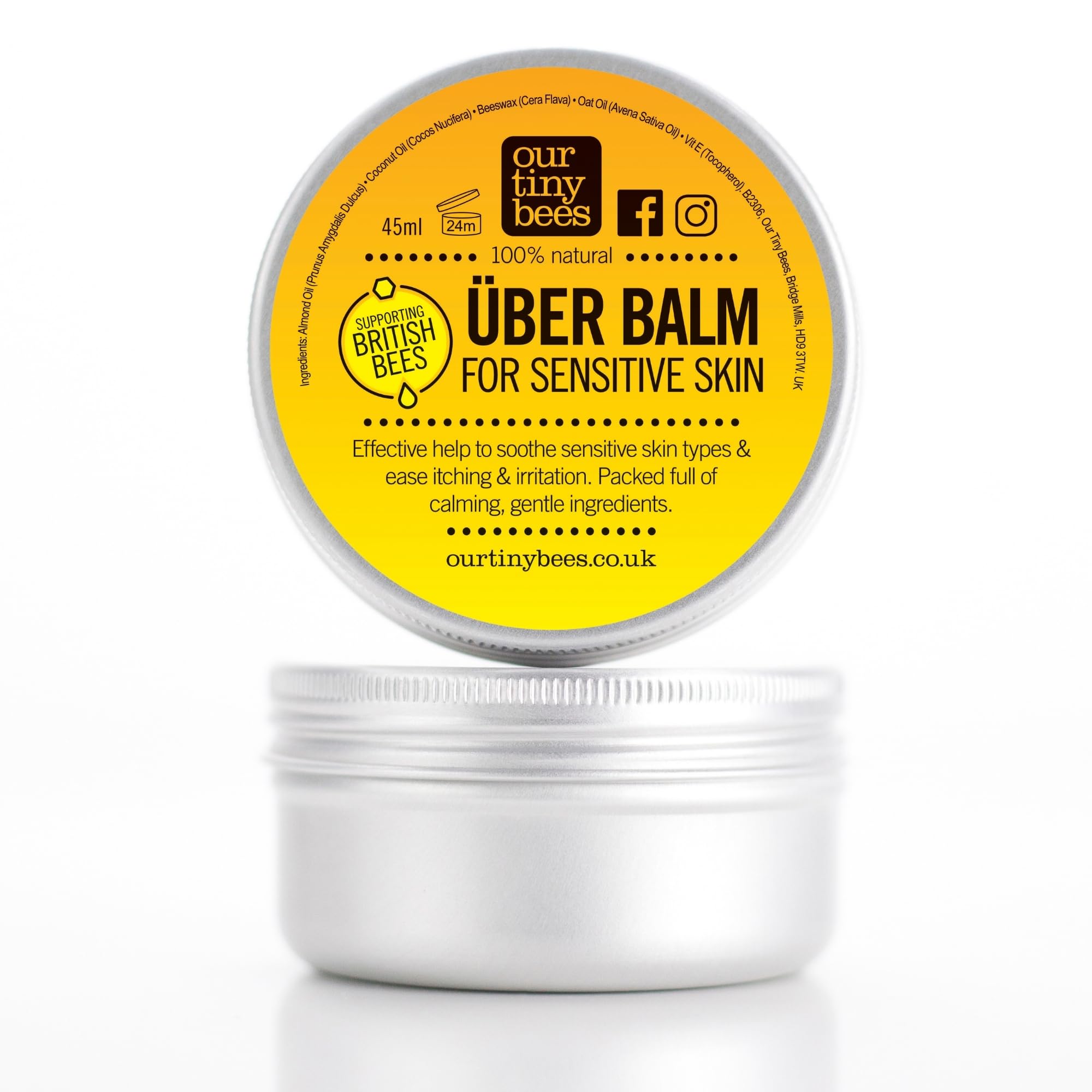 Über Balm, Natural Eczema & Psoriasis Treatment Suitable for All Ages, Handmade in UK, 45ml – 100% Natural Moisturiser