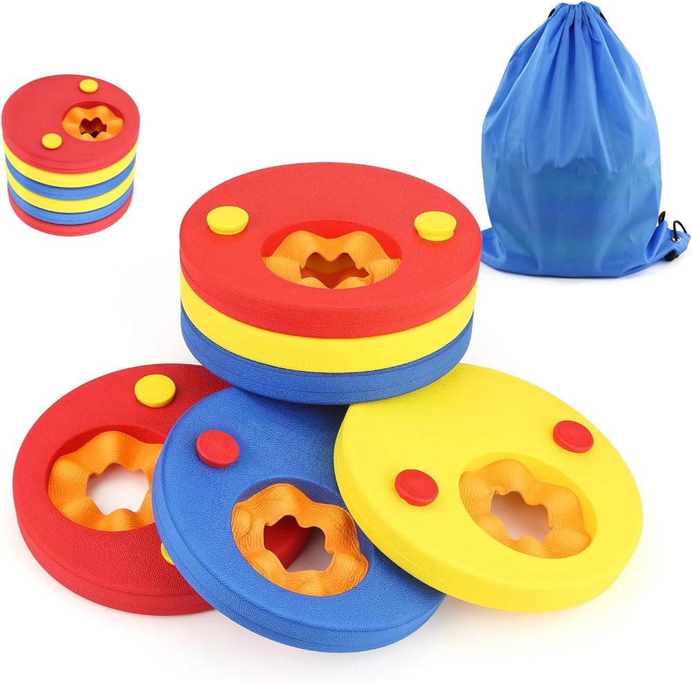 Makone Kids Arm Floats 6pc Swim Learning Discs Eva Foam w/ Storage Bag Ages 3-6