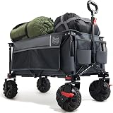 TIMBER RIDGE Festival Trolley on Wheels 200L 100kg Folding Cart with Brakes