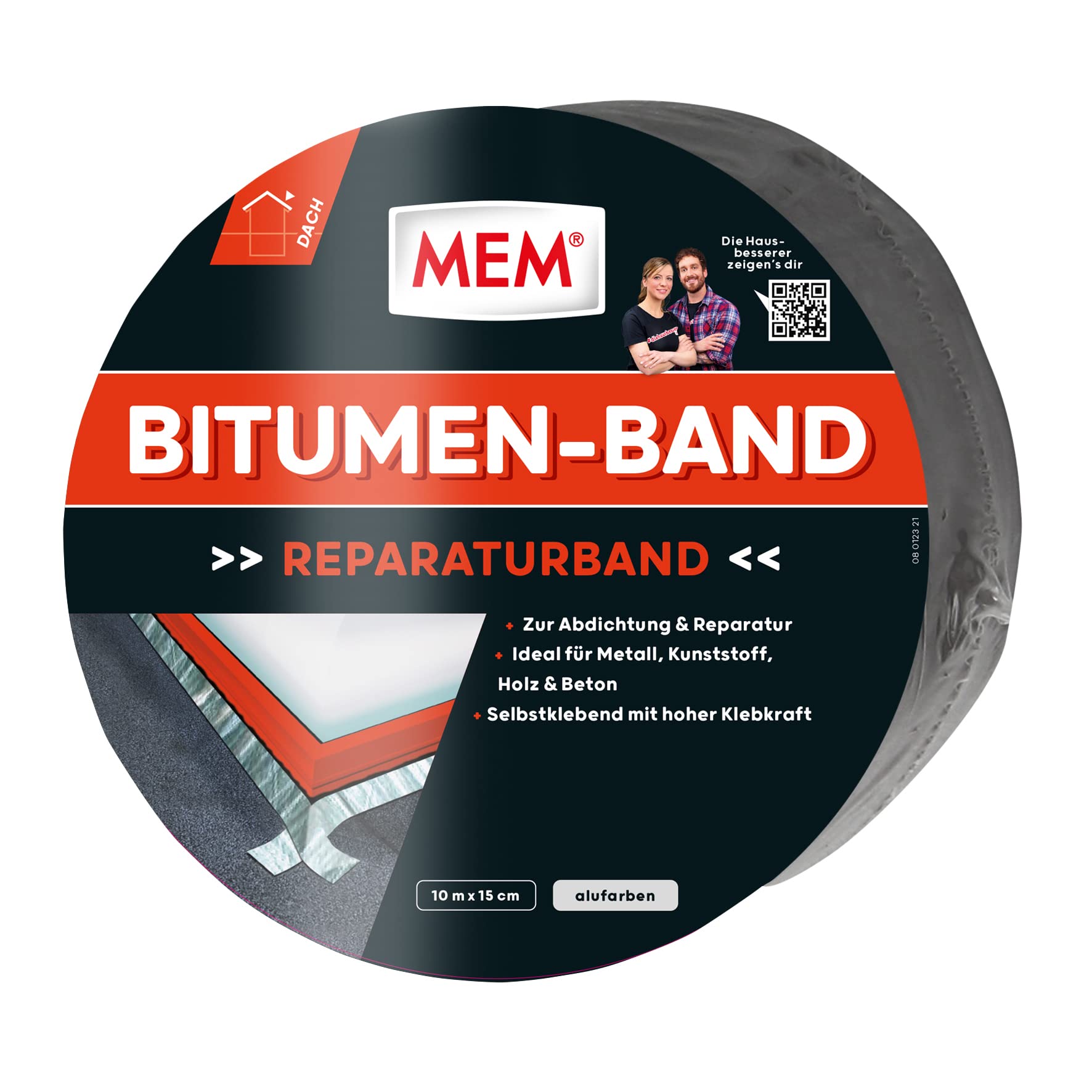 MEM 500482 Bitumen Band 10 m x 150 mm Aluminium — image 1