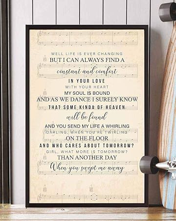 Amazon Com Kalistamao Swept Away Song Lyrics Decor Poster Print