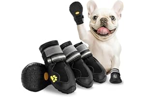 Aokown Dog Shoes for Large Dogs, Anti-Slip Dog Boots for Winter Snow, Hot Pavement, Dog Booties & Paw Protectors Black Size 8