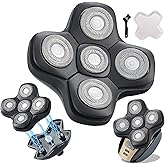 VRMETA 5D Floating Replacement Shaver Heads for Bald Men Universal Sharp Blades Head shavers for Rotary Electric Shavers (5D Black)