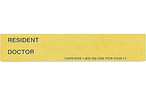 Carstens - Yellow Resident/Doctor Preprinted ID Cards for 1.5 – 4” Ring Binder Spines - Pack of 100 (1659-03) - Ideal Medical Record Labels for 3 Ring Binders