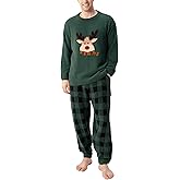 DAVID ARCHY Mens Pajamas Set Ultra-Soft Fleece Pajamas Warm Sleepwear Long Sleeve Lounge Set with Pockets