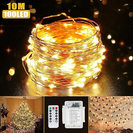 Illuminazione Di Natale.Luci Di Natale Beexcellent Catena Luminosa Stringa 100 Leds Ip65 Impermeabile 10m Luci Foto Fili Rame 8 Modalita Decorativi Per Camera Parti Costume Fare Halloween Casa Per Interni E Esterni Amazon It Illuminazione