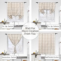 Tie Up Curtain for Windows 45 inches Long Buffalo