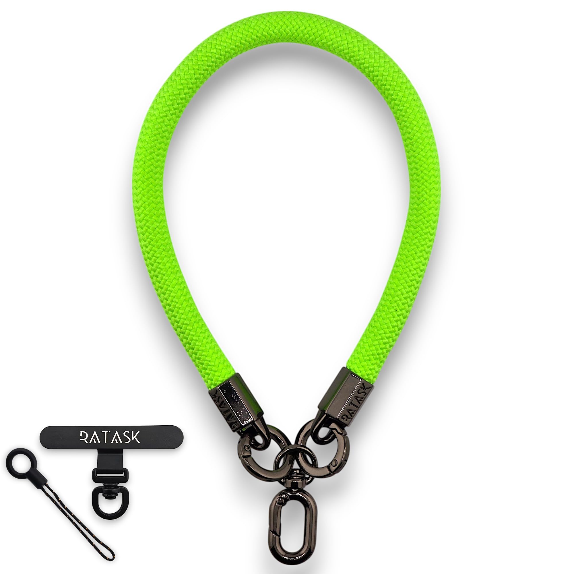 RATASK Wrist Strap Lanyard, Rope Lanyard Wrist Strap for Mobile Phones, Cameras, Keyring, Keychain,Mobile Accessory Pendant (Bright Green)