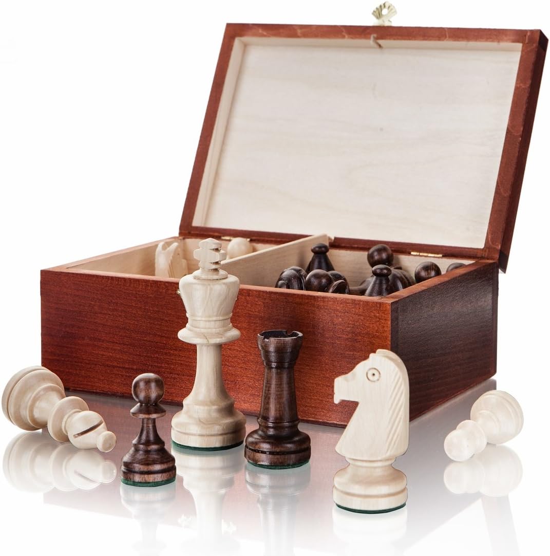 Staunton No. 5 Tournament Chess Pieces Wood Box