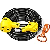 PEAKTOW PTR0111 RV Extension Cord 30Amp 25ft Power Supply Cable with LED Indicator, Grip Handle, and Cord Organizer ETL/cETL 