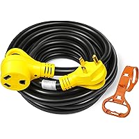 PEAKTOW PTR0111 RV Extension Cord 30Amp 25ft Power Supply Cable with LED Indicator, Grip Handle, and Cord Organizer ETL/cETL 