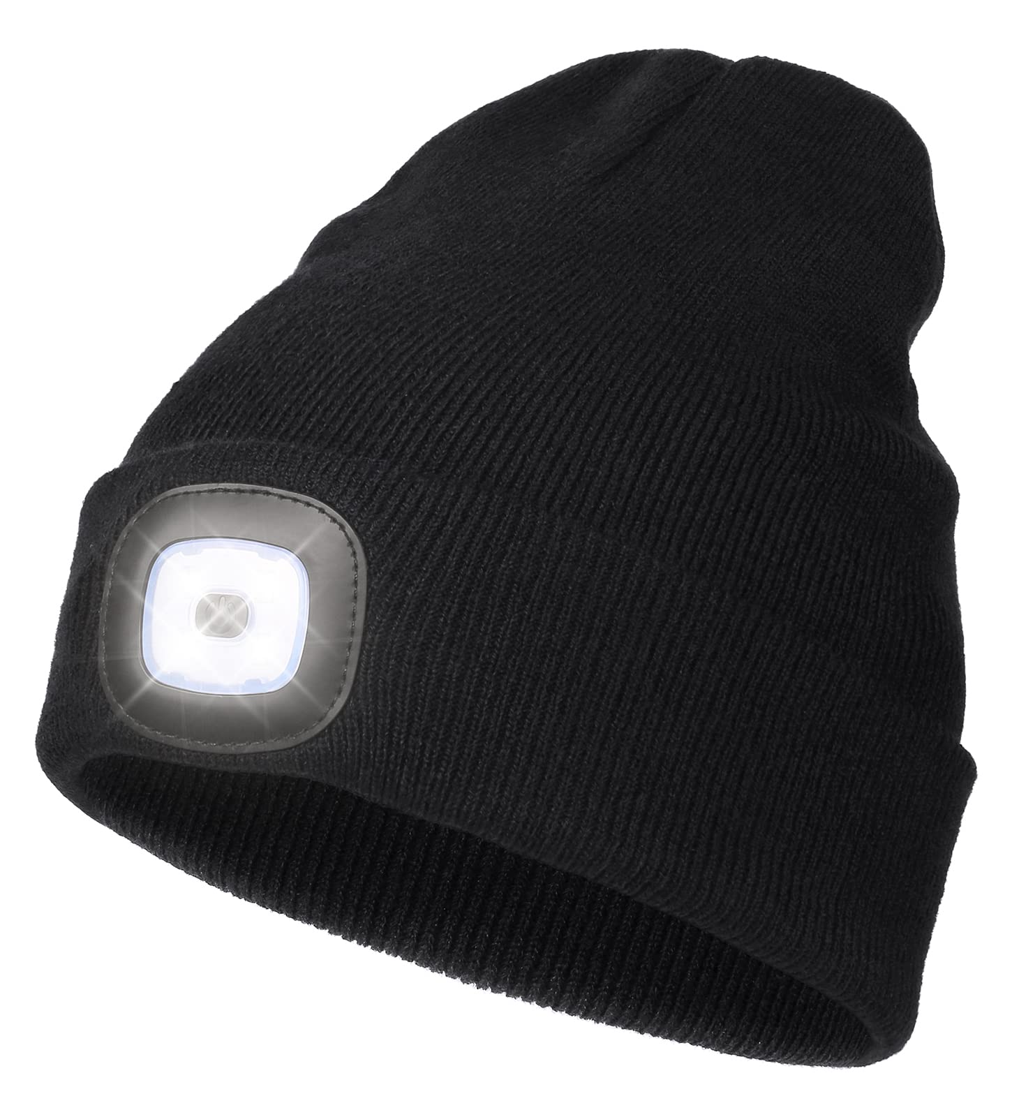 YunTuo LED Beanie with The Light, Unisex USB Rechargeable Headlamp Winter Knitted Cap Gifts for Men Dad Husband Him