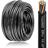 14 Gauge 8 Conductor Electrical Wire, 16.4FT 14AWG PVC Thermostat Wire, Low Voltage Landscape Wire, Flexible Cord for LED Lighting Strips Automotive Garden Bell Speaker