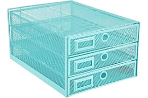 Annova Desk Organizer Wire Mesh 3 Tier Sliding Drawers Paper Sorter/Multifunctional/Premium Solid Construction for Letters, Documents, Mail, Files, Paper, Kids' Art Supplies