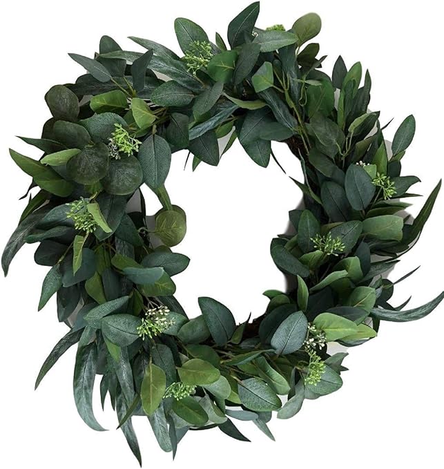 Amazon Com Hearth Mano Magnolia Eucalipto Artificial Corona 24