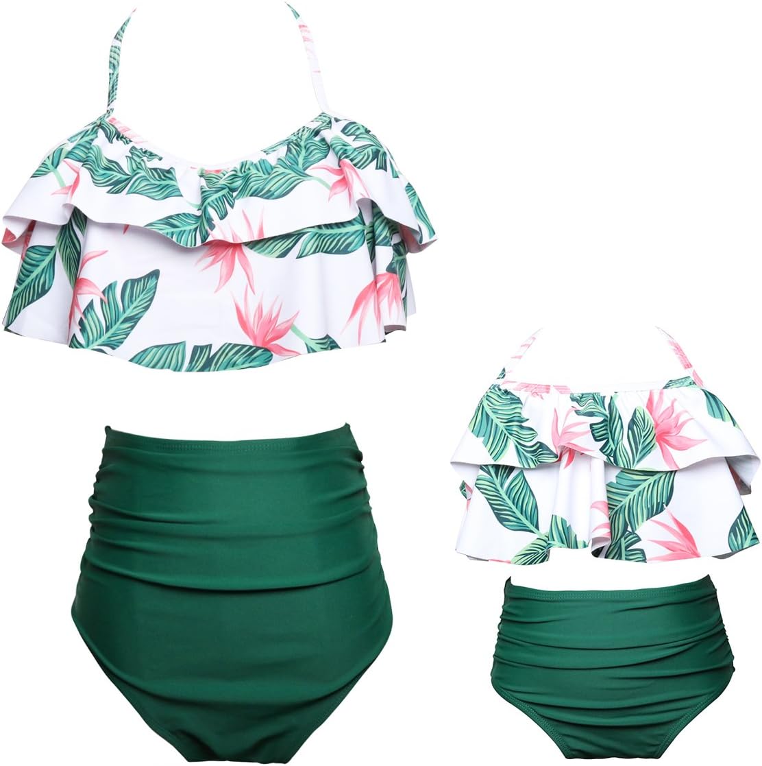 Girls Swimsuit Two Pieces Bikini Set Ruffle Falbala Swimwear Bathing Suits